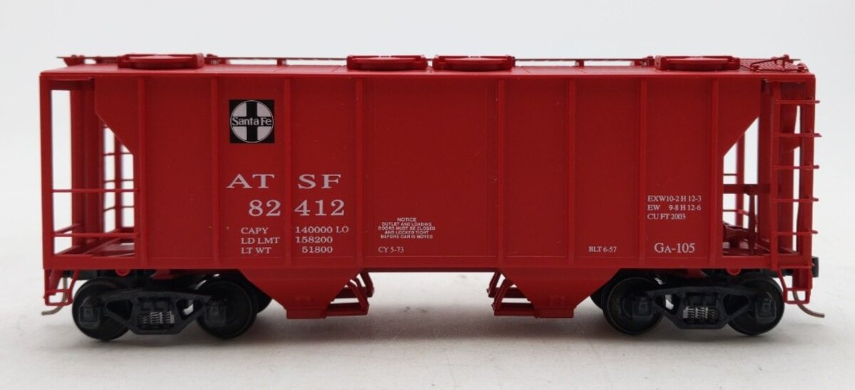S-Helper 00029-7 S Scale Santa Fe PS-2 2-Bay Covered Hopper #82412 LN/Box