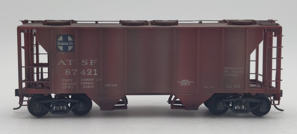S-Helper S Scale ATSF Santa Fe Hopper Car #87421 - Weathered/Box