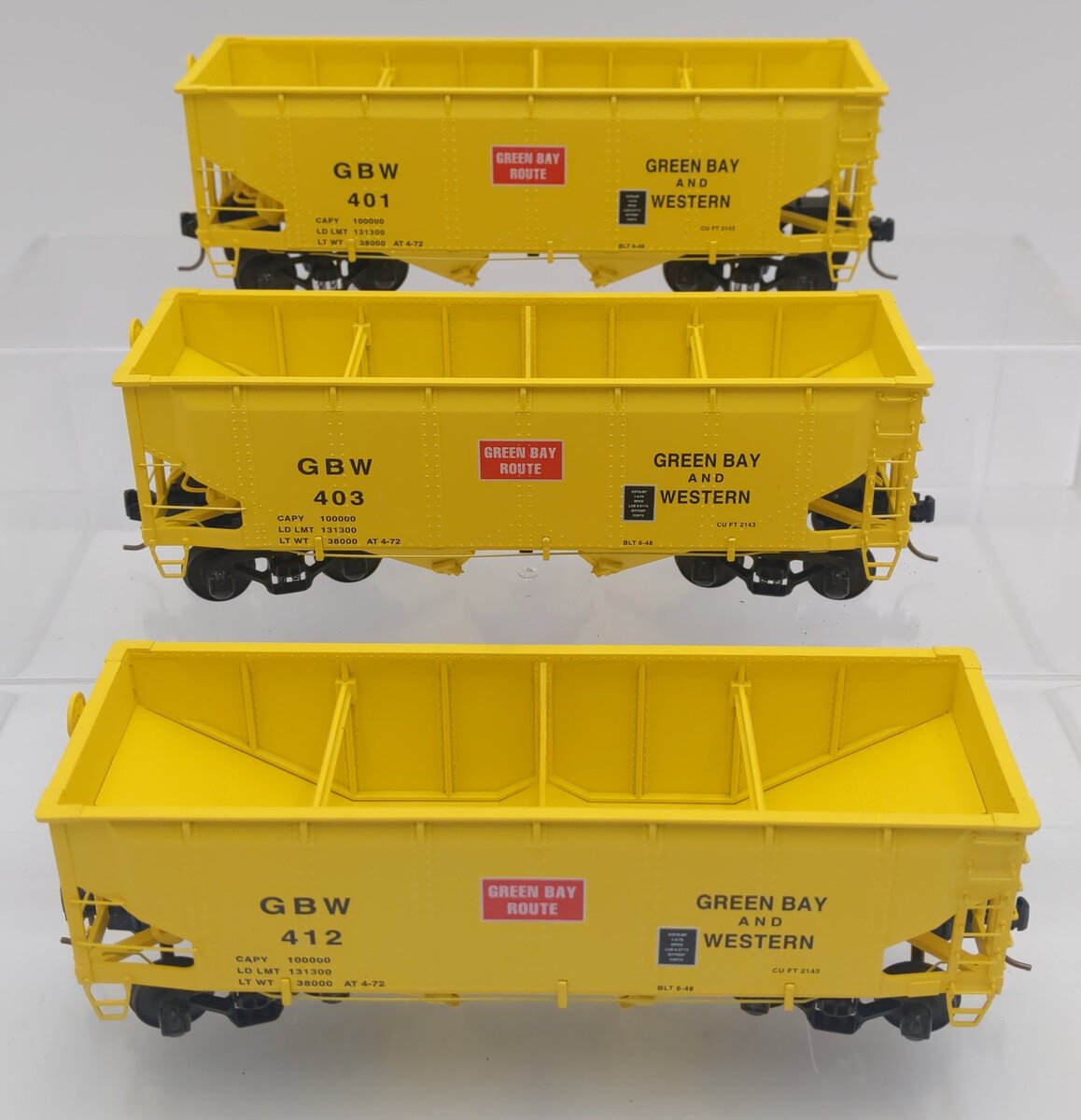 S-Helper 01111 S-Scale Green Bay & Western Offset 2-Bay Hopper 3-Car Set A EX/Box
