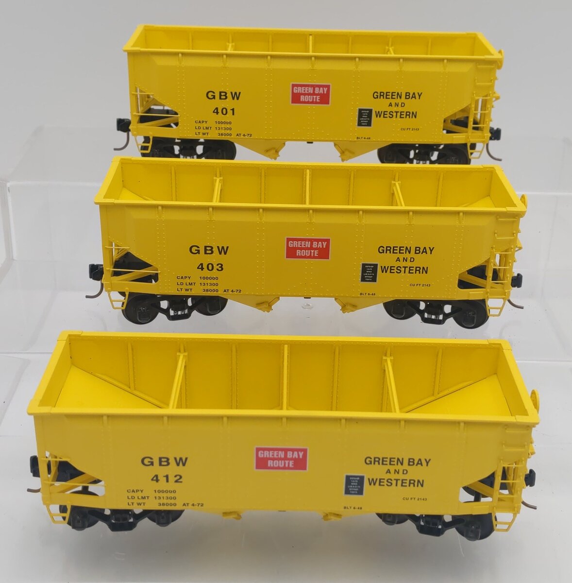 S-Helper 01111 S-Scale Green Bay & Western Offset 2-Bay Hopper 3-Car Set A EX/Box