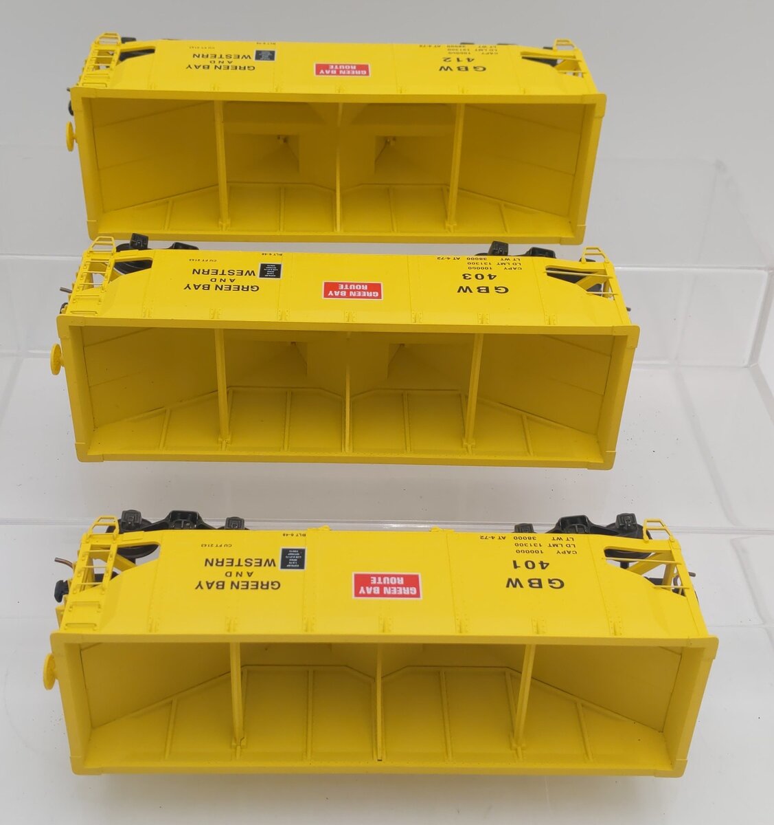S-Helper 01111 S-Scale Green Bay & Western Offset 2-Bay Hopper 3-Car Set A EX/Box