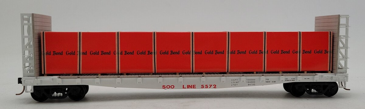 S-Helper 00335 S Gauge SOO Line Bulkhead Flatcar w/ Gold Bond Load #5572 LN/Box