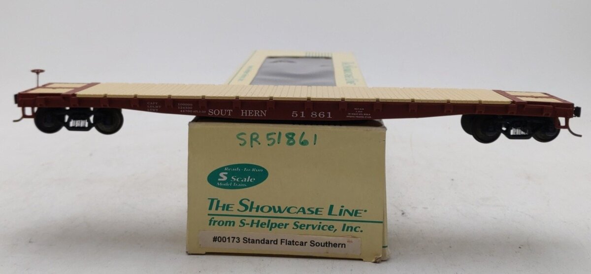 S-Helper Service 00173 S Scale Southern Standard Flatcar #51861 LN/Box