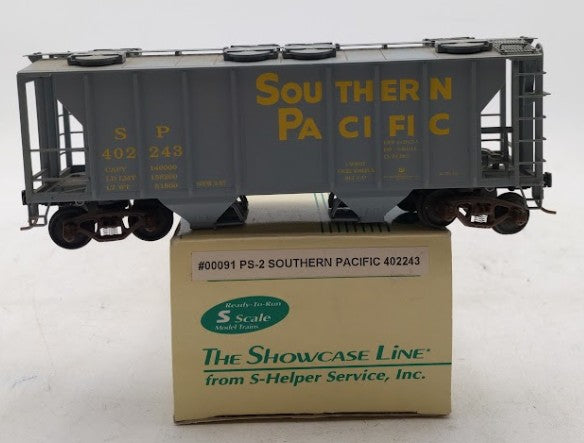 S-Helper 00091 S Gauge Southern Pacific 2-Bay PS-2 Hopper #402243 LN/Box