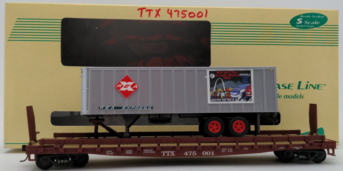 S-Helper Service 00193 S Gauge TOFC Trailer Train #1 w/REAX ALM Trailer LN/Box
