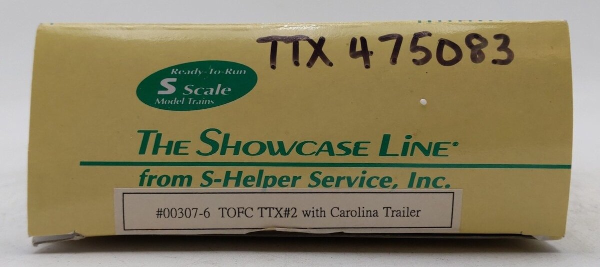 S-Helper Service 00307-6 S Scale TOFC TTX#2 w/Carolina Trailer #475083 EX/Box