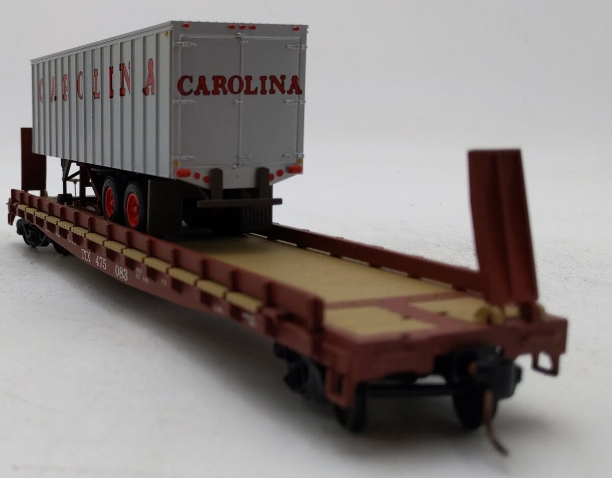 S-Helper Service 00307-6 S Scale TOFC TTX#2 w/Carolina Trailer #475083 EX/Box