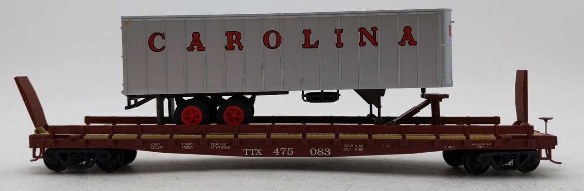 S-Helper Service 00307-6 S Scale TOFC TTX#2 w/Carolina Trailer #475083 EX/Box