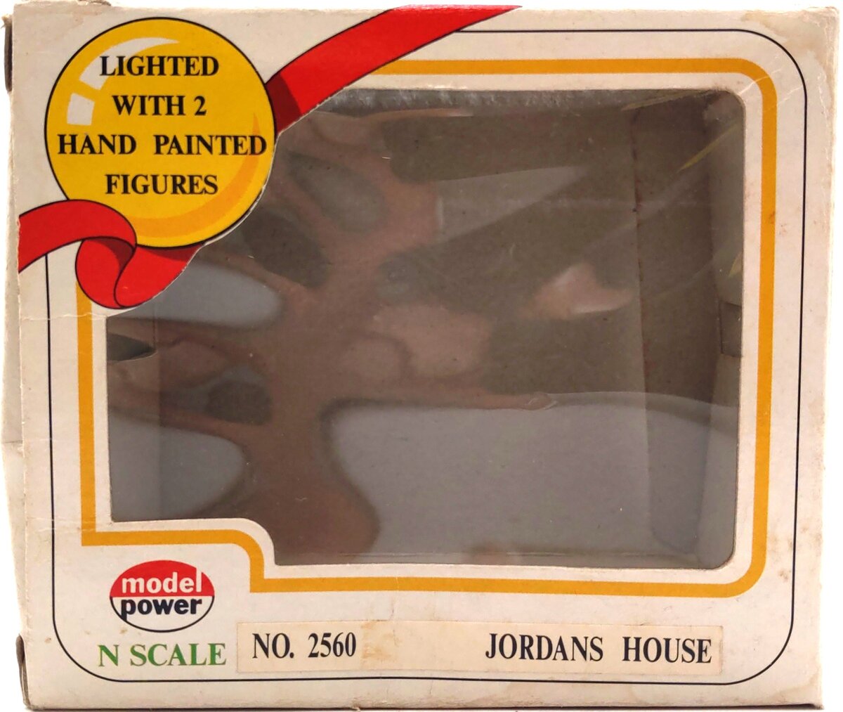 Model Power 2560 N Scale Jordan's House Buil Up Lighted W2 Hand Painted Figures LN/Box