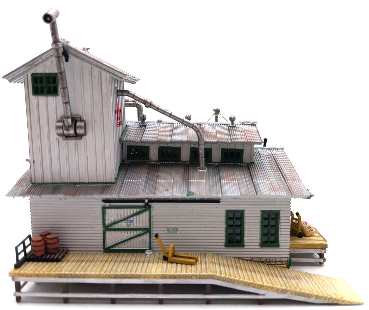 Woodland Scenics BR4949 N Built-&-Ready H&H Feed Mill Building W/LED LN