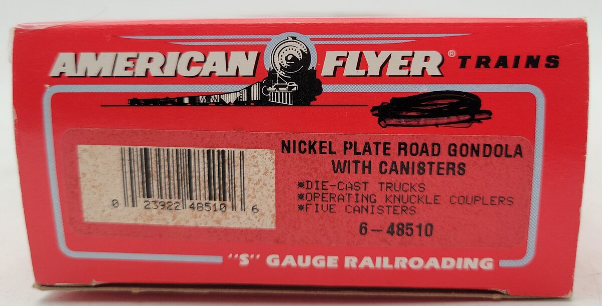 American Flyer 6-48510 S Scale Nickel Plate Road Gondola #48510 LN/Box