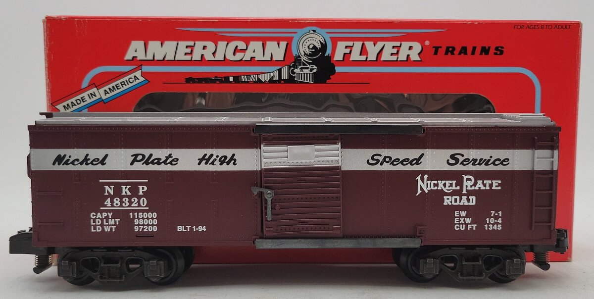 American Flyer 6-48320 S Gauge Nickel Plate Road Boxcar #48320[High-Rail] LN/Box
