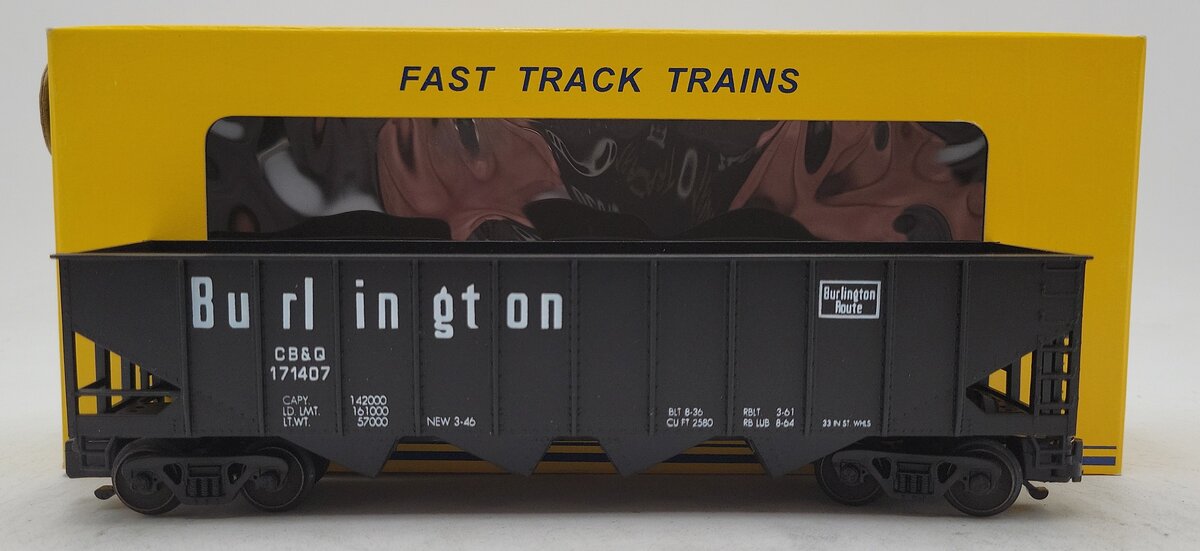 American Models 3452 S Gauge Burlington Route 4-Bay Hopper #171433[Hi-Rail] LN/Box