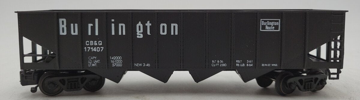 American Models 3452 S Gauge Burlington Route 4-Bay Hopper #171433[Hi-Rail] LN/Box