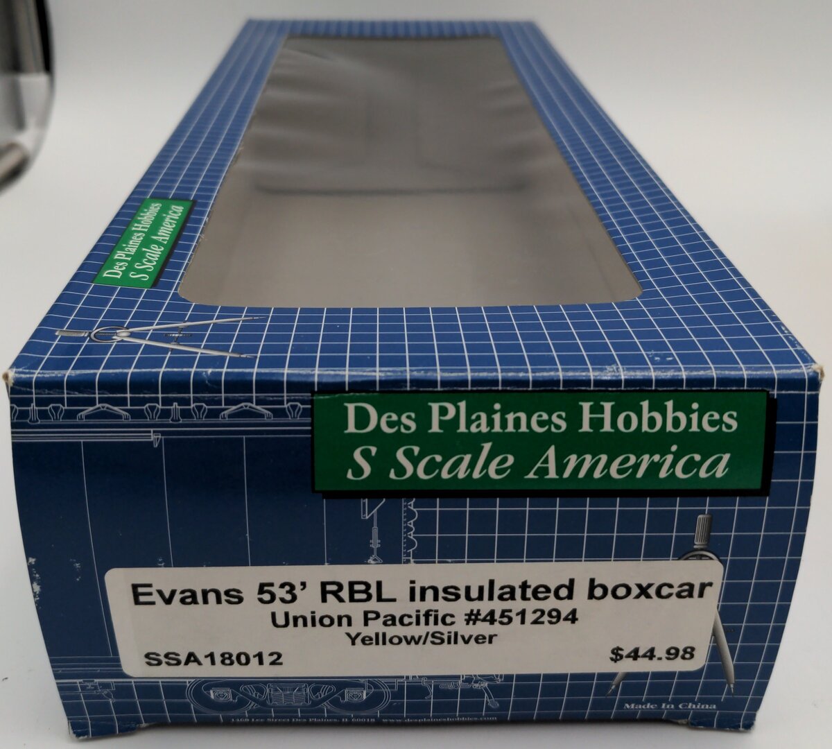 Des Plaines Hobbies SSA18012 S Scale Union Pacific Evans 53' RBL Boxcar #451294 EX/Box