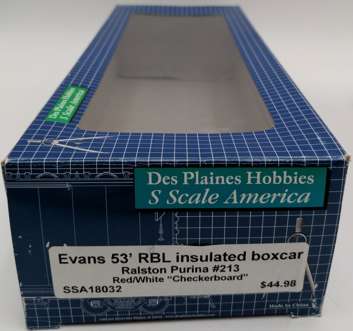 Des Plaines Hobbies SSA18032 S Scale RPCX Insulated Boxcar #213 EX/Box