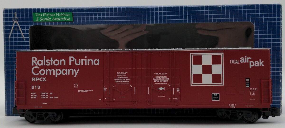 Des Plaines Hobbies SSA18032 S Scale RPCX Insulated Boxcar #213 EX/Box