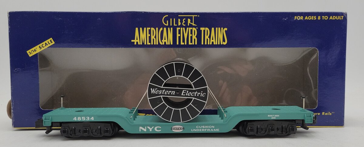 American Flyer 6-48534 S Scale New York Central Flatcar w/ Cable Reel