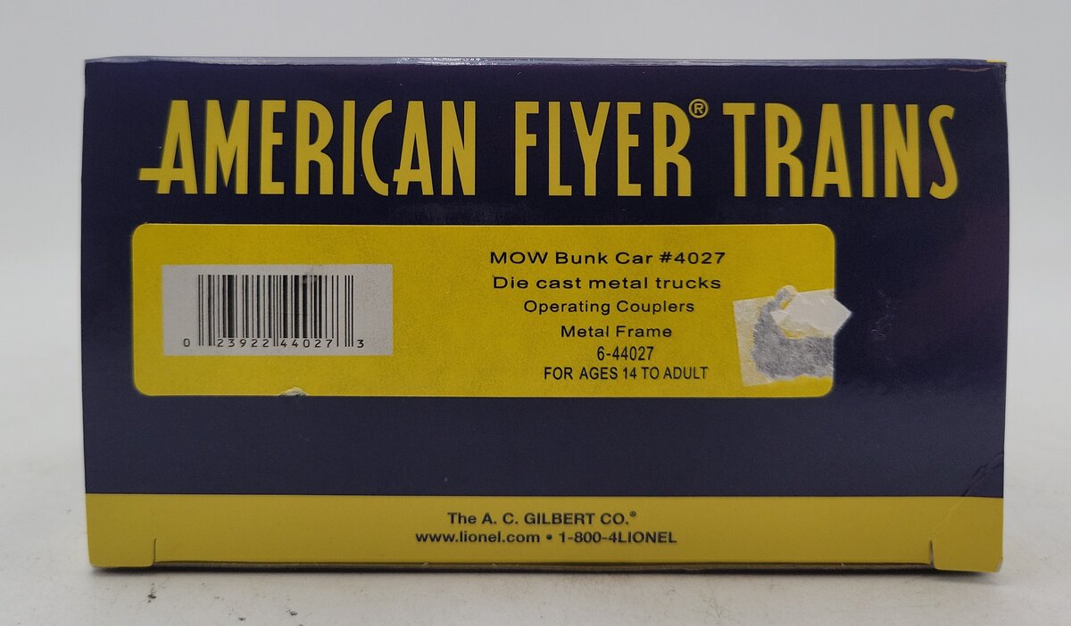 American Flyer 6-44027 S Maintenance of Way Bunk Car #4027 NIB