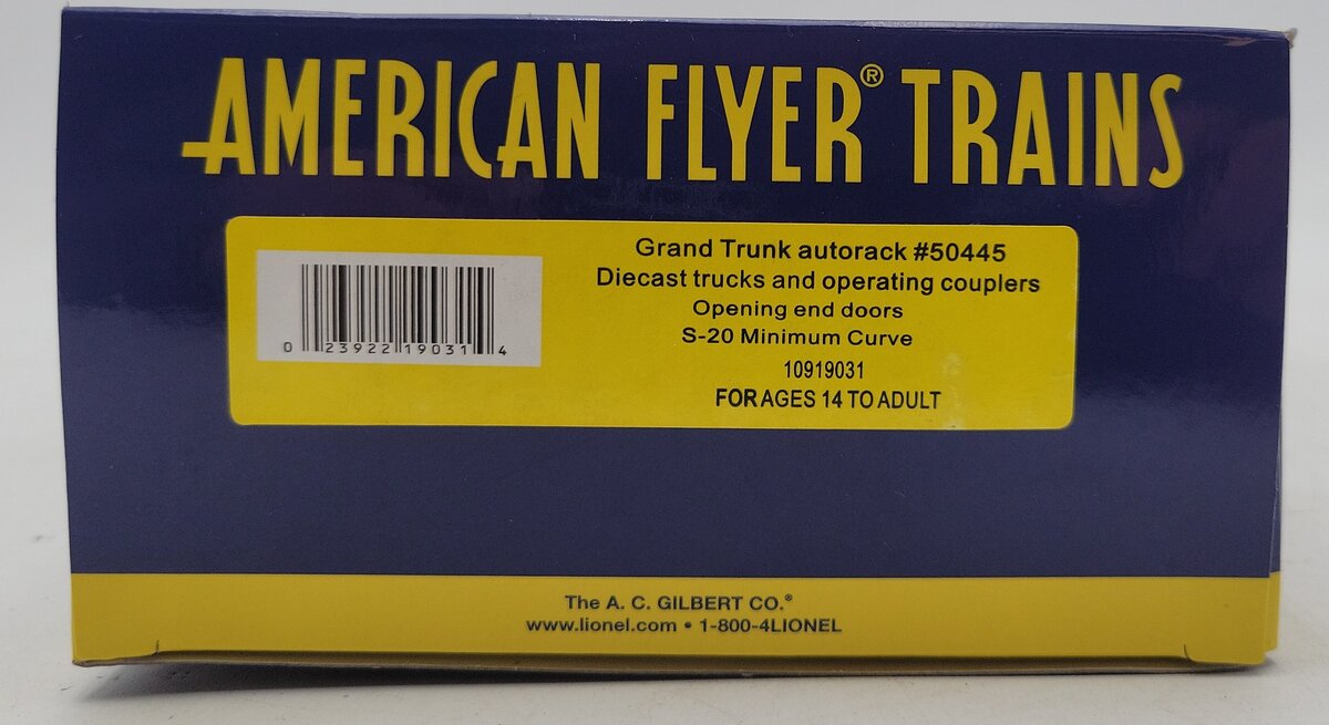 American Flyer 10919031 S Grand Trunk Autorack Car #50445