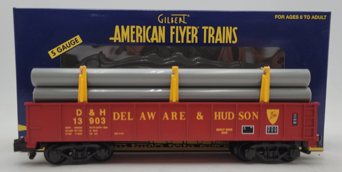 American Flyer 6-48541 S Scale Delaware & Hudson Gondola w/Pipe Load #13903
