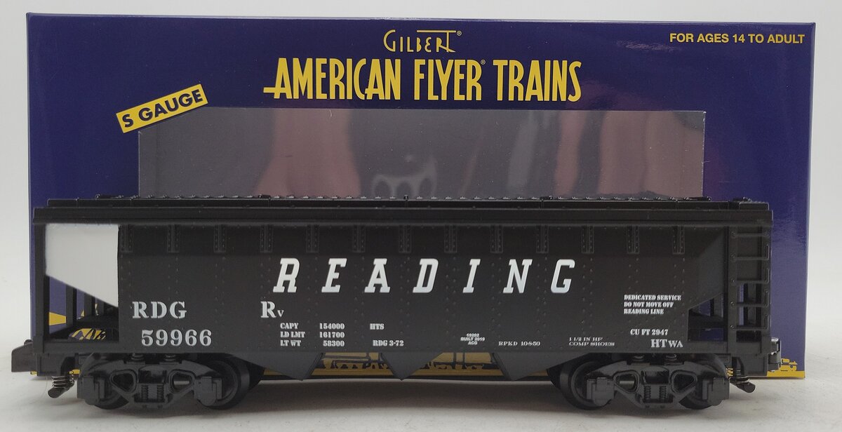 American Flyer 1919202 S Gauge Reading 3 Bay Covered Hopper #59966