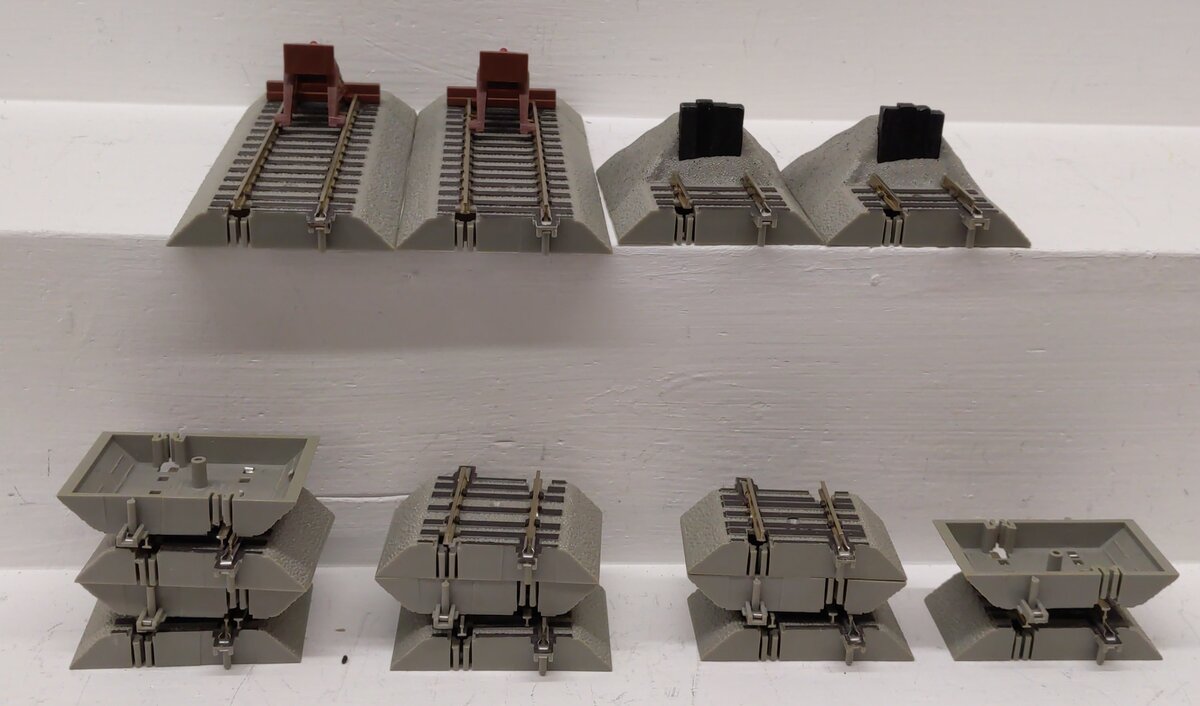 American Flyer S Scale Assorted FasTrack-Straight & Bumper [16] EX