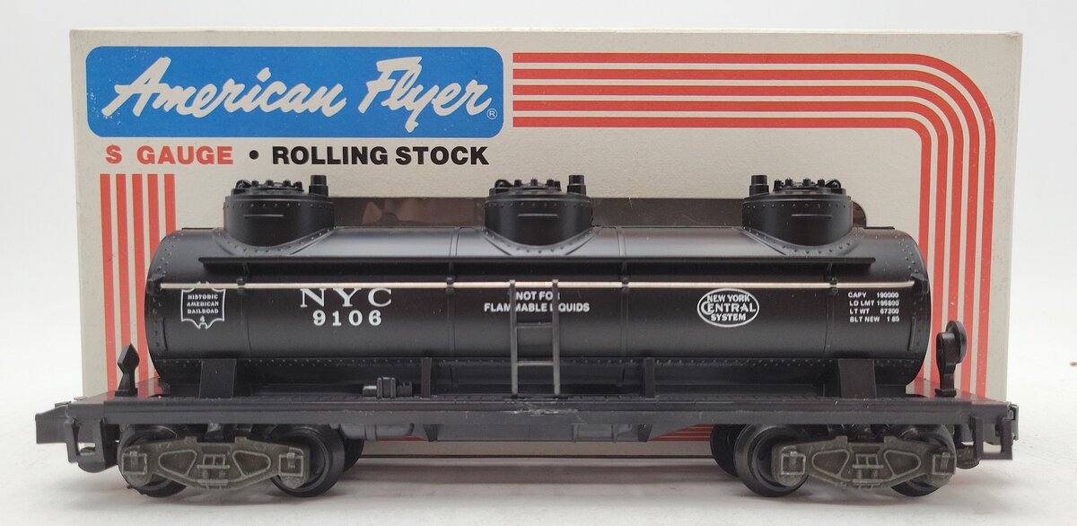 American Flyer 4-9106 S Gauge New York Central Triple Dome Tank #9106[High-Rail] LN/Box