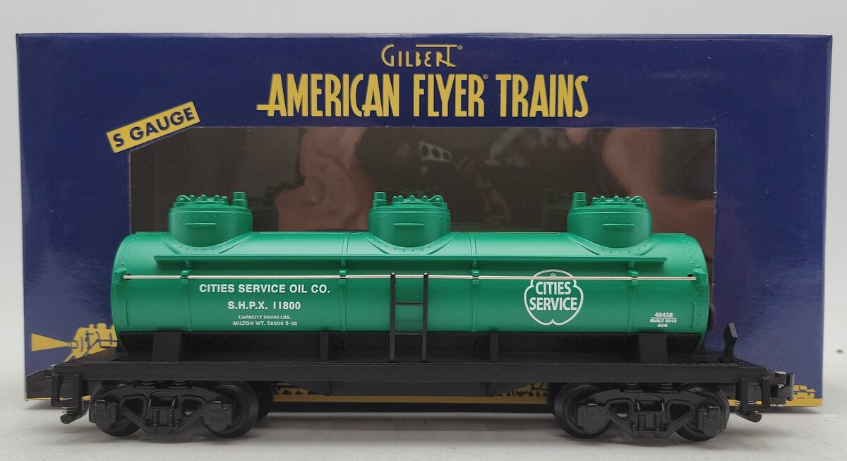 American Flyer 6-48438 S Gauge Cities Service 3-Dome Tank Car #11800 LN/Box