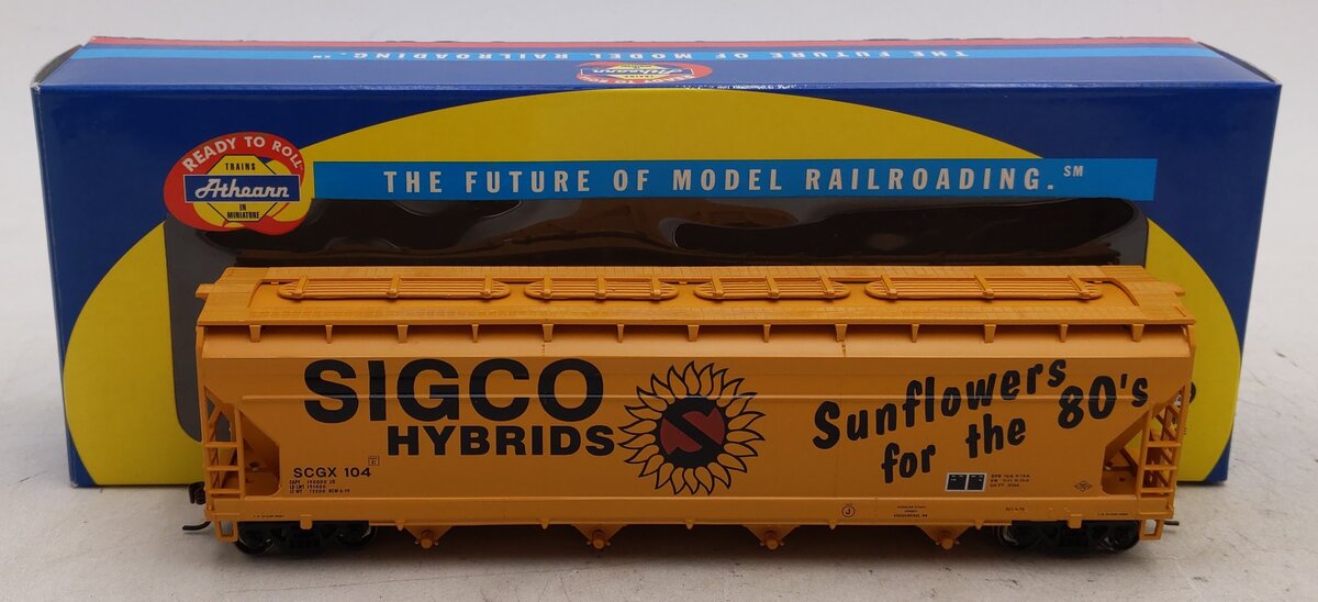 Athearn 72307 HO Scale Sigco Hybrids ACF Centerflow Hopper #104