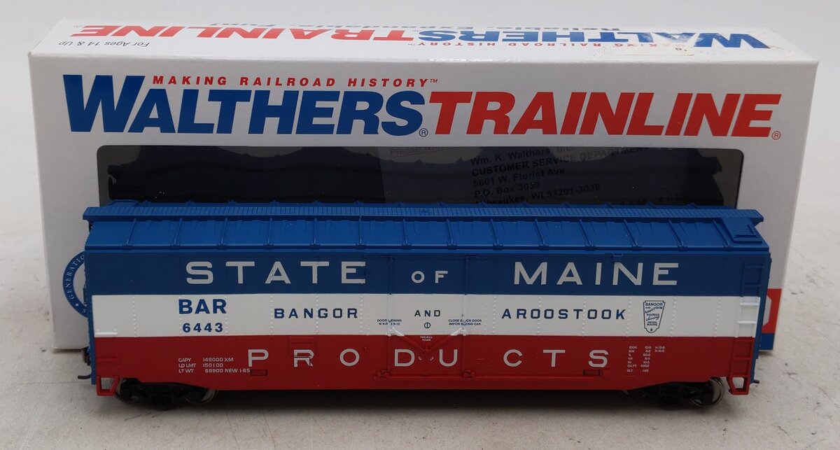 Walthers 931-1677 HO Bangor & Aroostook 50' Plug-Door Boxcar #6443