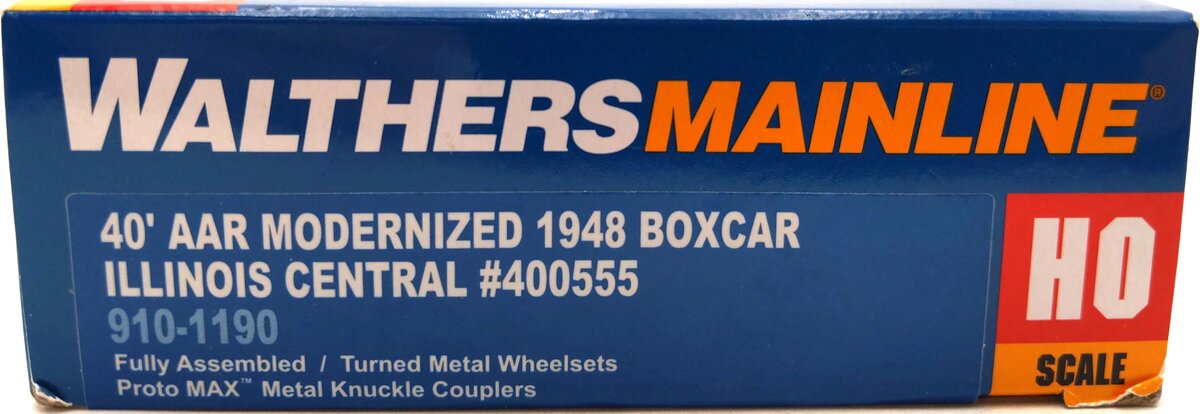 Walthers 910-1190 HO Illinois Central 40' AAR Modernized 1948 Boxcar #400555