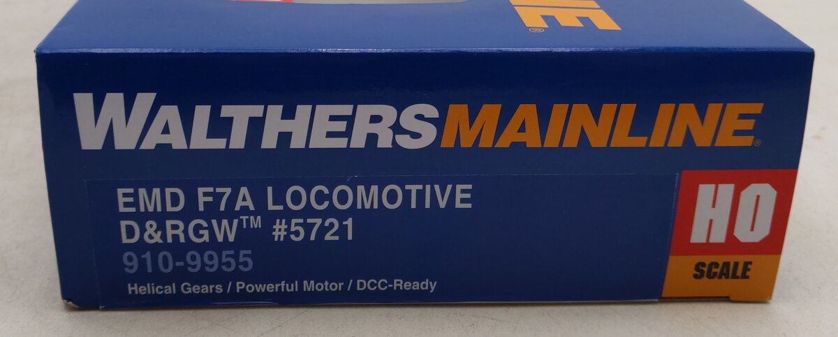 Walthers 910-9955 HO D&RGW EMD F7 A Diesel Locomotive Standard DC #5721 LN/Box