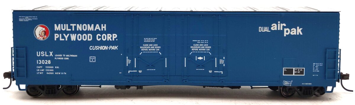 Atlas 20002462 HO Multnomah Plywood 53' Evans Double Plug Door Boxcar #13028