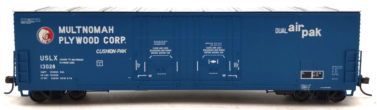 Atlas 20002462 HO Multnomah Plywood 53' Evans Double Plug Door Boxcar #13028
