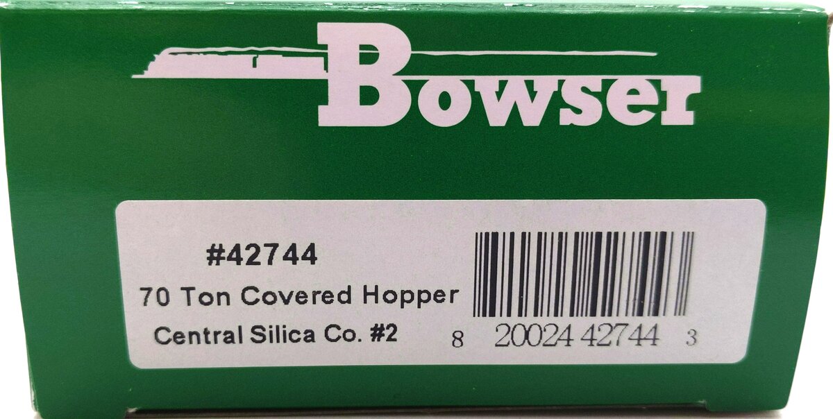 Bowser 42744 HO Central Silica Co. 70-Ton 2-Bay Covered Hopper Ready-To-Run #2 LN/Box