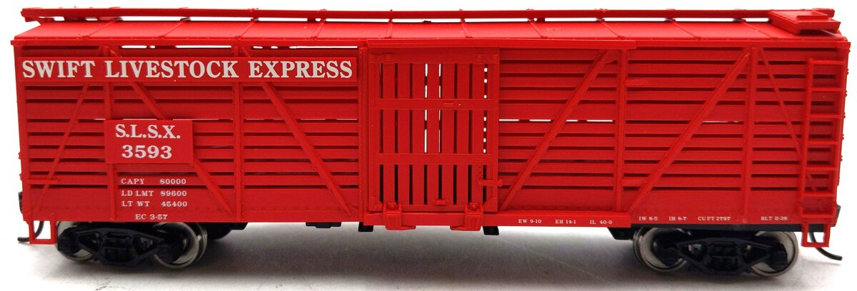Walthers 910-4503 HO Scale Swift Livestock Express Stock Car #3593 LN/Box