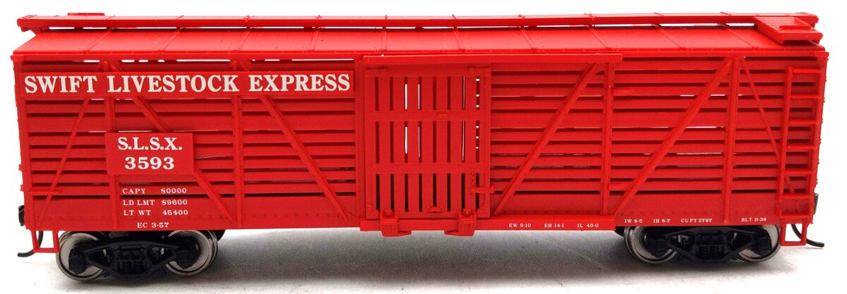 Walthers 910-4503 HO Scale Swift Livestock Express Stock Car #3593