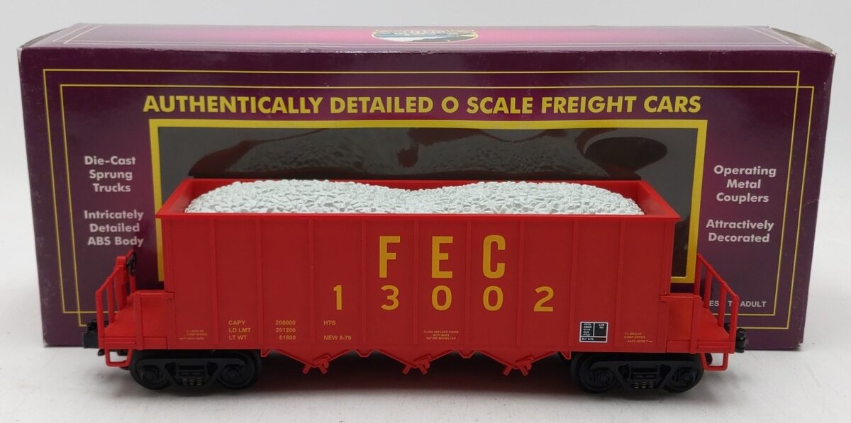 MTH 20-98217 O Gauge Florida East Coast Rapid Discharge Hopper w/Rock Load LN/Box