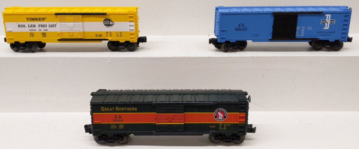 Lionel 6-29209 O Gauge 6464 Series VII Boxcars (Set of 3) EX/Box