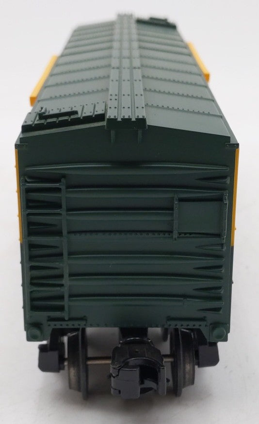 MTH 30-7109 O Gauge CNW Yellow & Green Semi-Scale Stock Car #15033 LN/Box