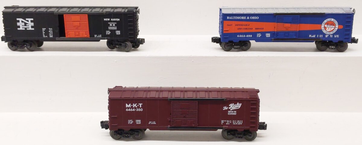 Lionel 6-19292 O Gauge B&O 6464 Boxcar Series Vl (Set of 3) EX/Box