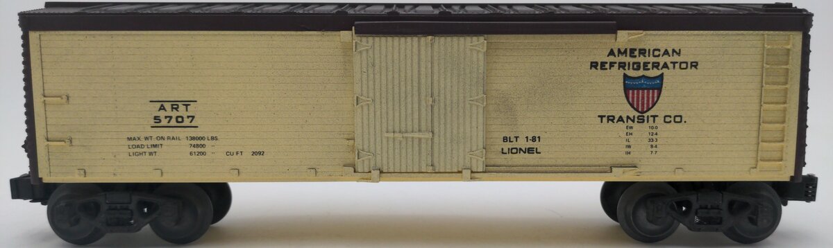 Lionel 6-5707 O Gauge American Refrigerator Transit Co. Woodside Reefer LN/Box