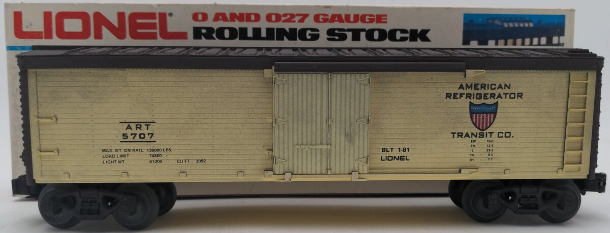 Lionel 6-5707 O Gauge American Refrigerator Transit Co. Woodside Reefer LN/Box