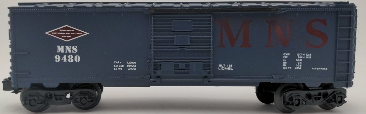 Lionel 6-9480 O Gauge Minneapolis, Northfield, & Southern Box Car #9480 EX/Box