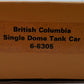 Lionel 6-6305 O Gauge British Columbia Single Dome Tank Car EX/Box