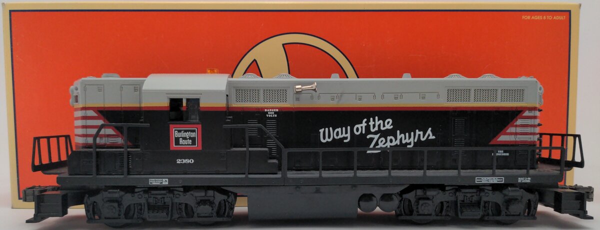 Lionel 6-18569 O Burlington Way of the Zephyrs GP-9 Diesel Locomotive #2380 EX/Box