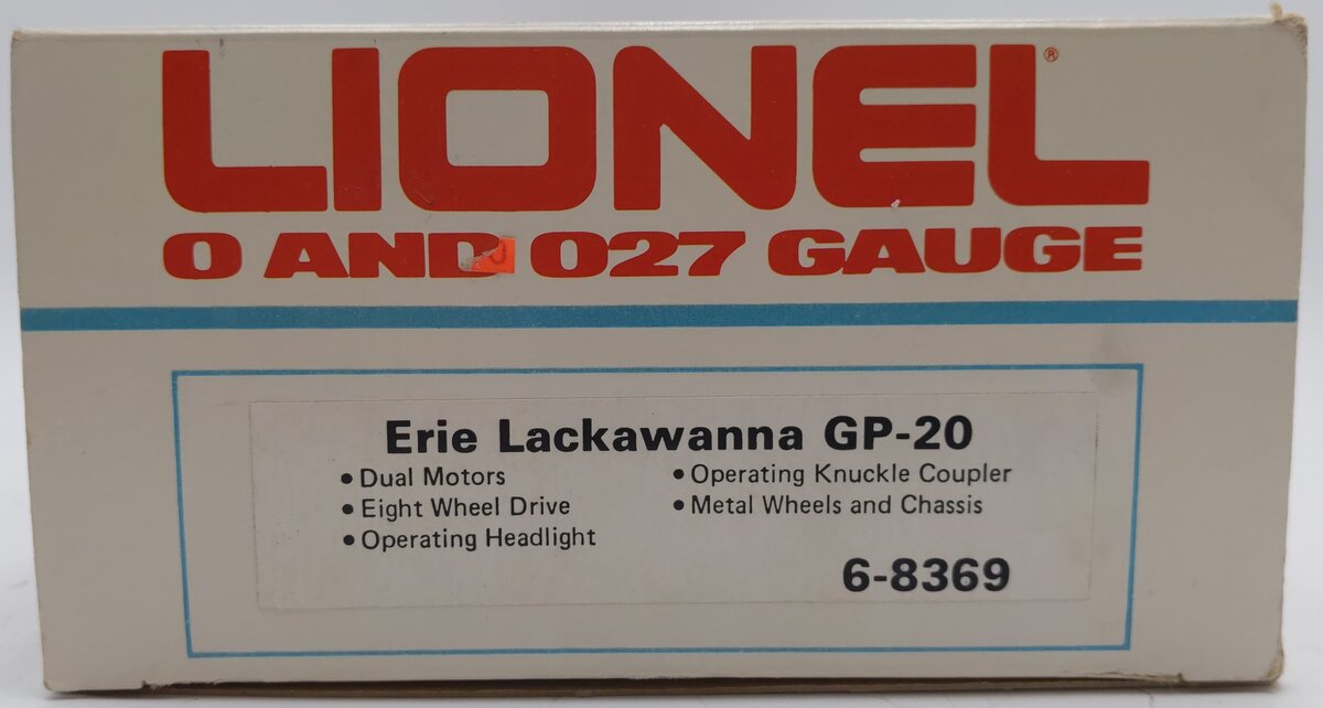 Lionel 6-8369 O Gauge Erie Lackawanna GP20 Diesel Locomotive #8369 EX/Box