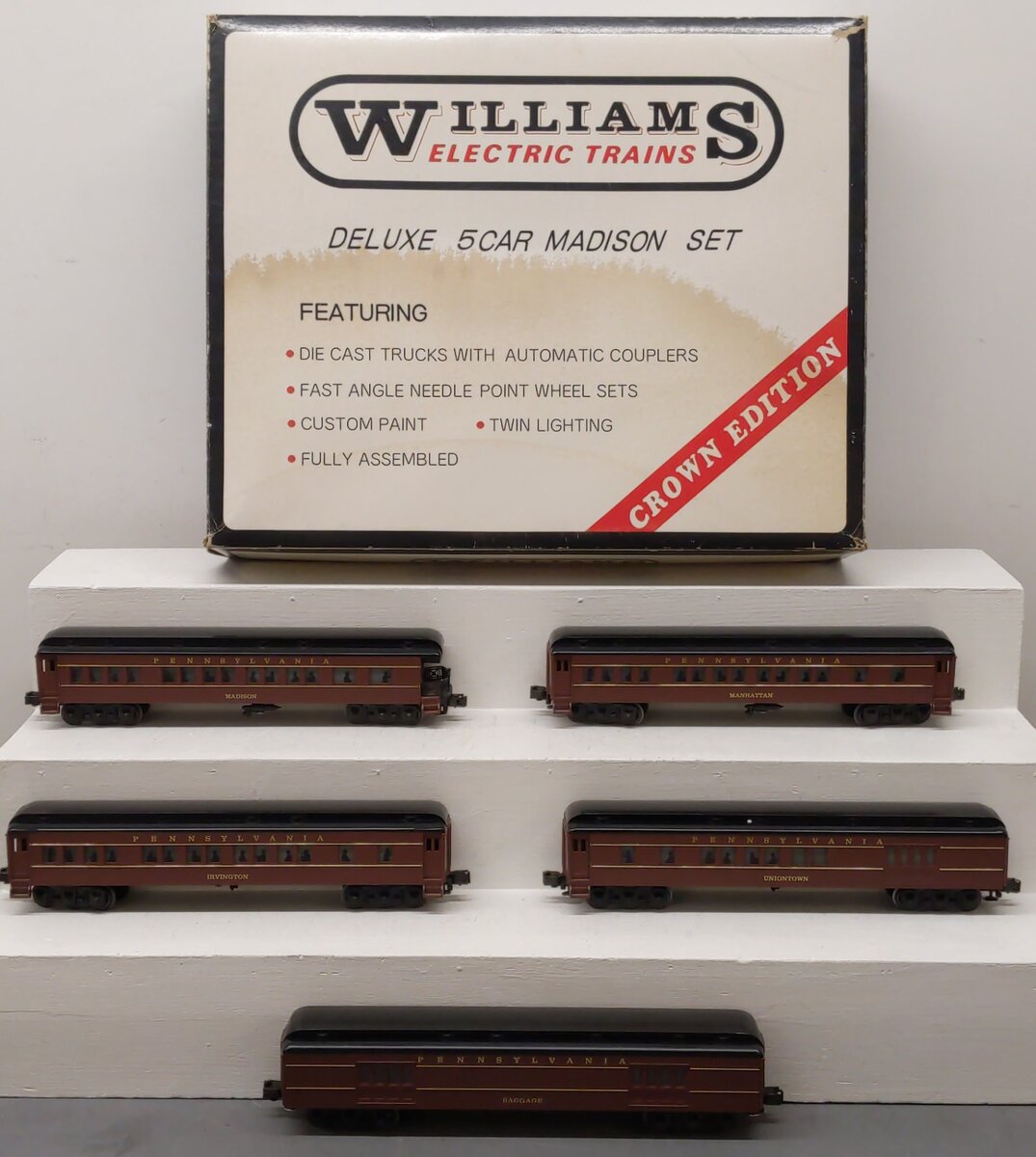 Williams 2502 O Gauge Pennsylvania Tuscan Madison 5-Car Set EX/Box
