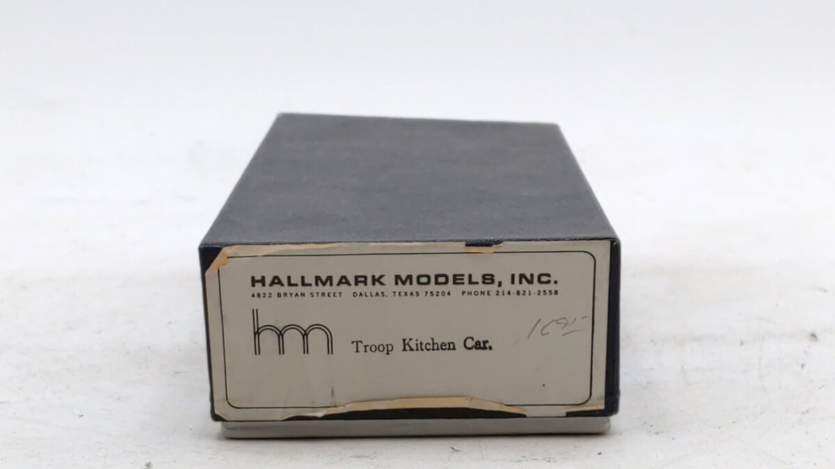 Hallmark Models HO Scale BRASS Troop Kitchen Passenger Car (Unpainted) VG/Box